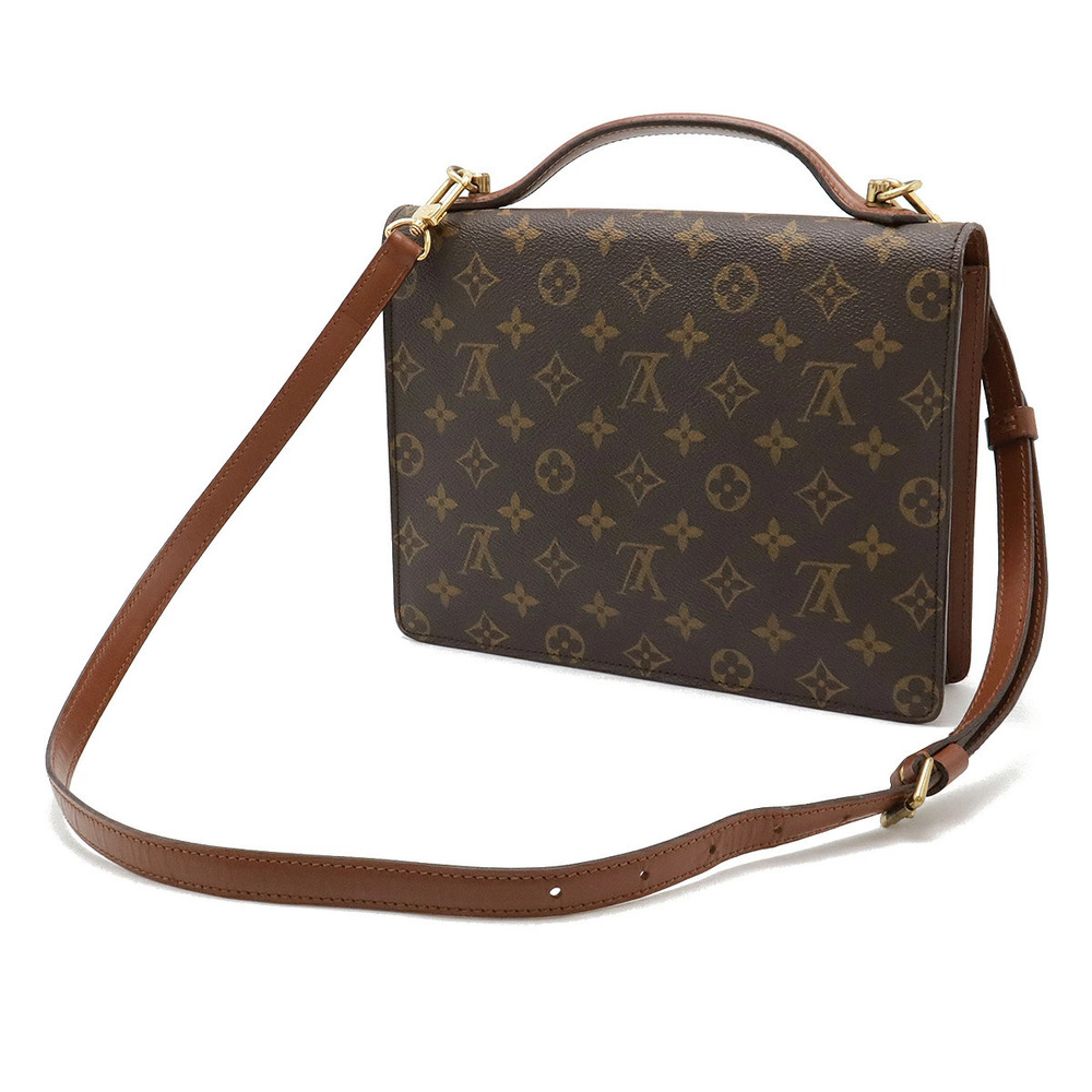 Louis Vuitton Monogram Shoulder Handbag Bag Shoulder Monceau Brown